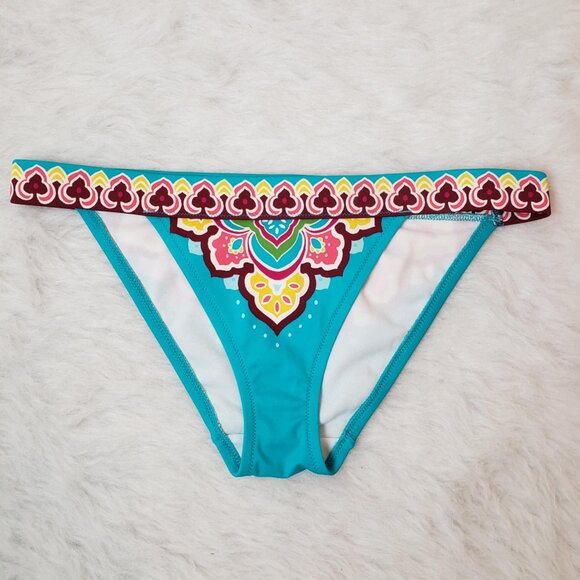 Victoria's Secret Small Beach Sexy Turquoise Caribe Floral Boho Bikini Swim Suit - Picture 12 of 16